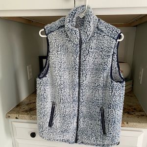 Fuzzy zip up vest